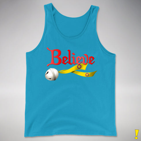 Believe Intersex Pride Flag Jingle Bell Premium Tank Top - Neon Blue